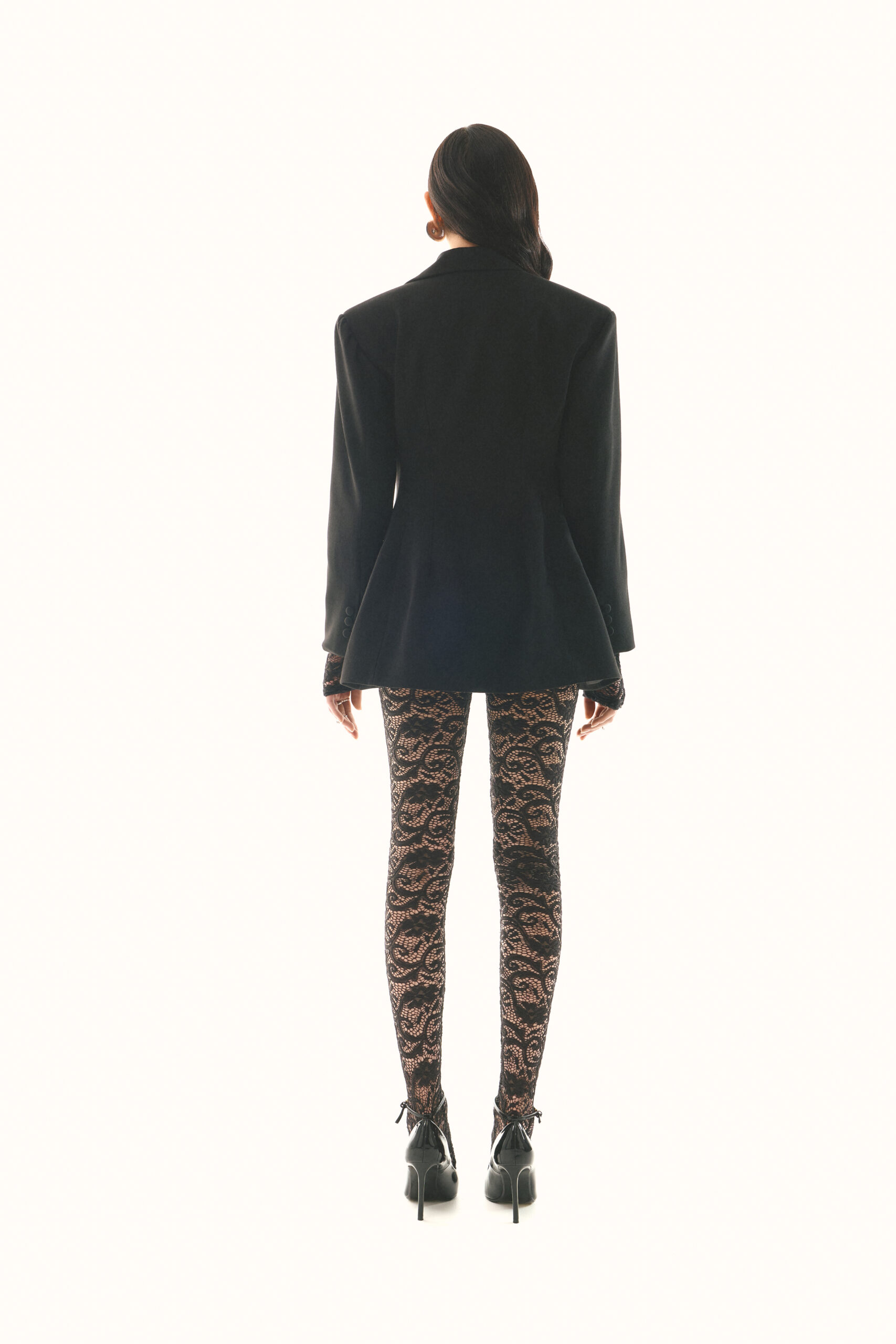 Jacket dress is fitted black