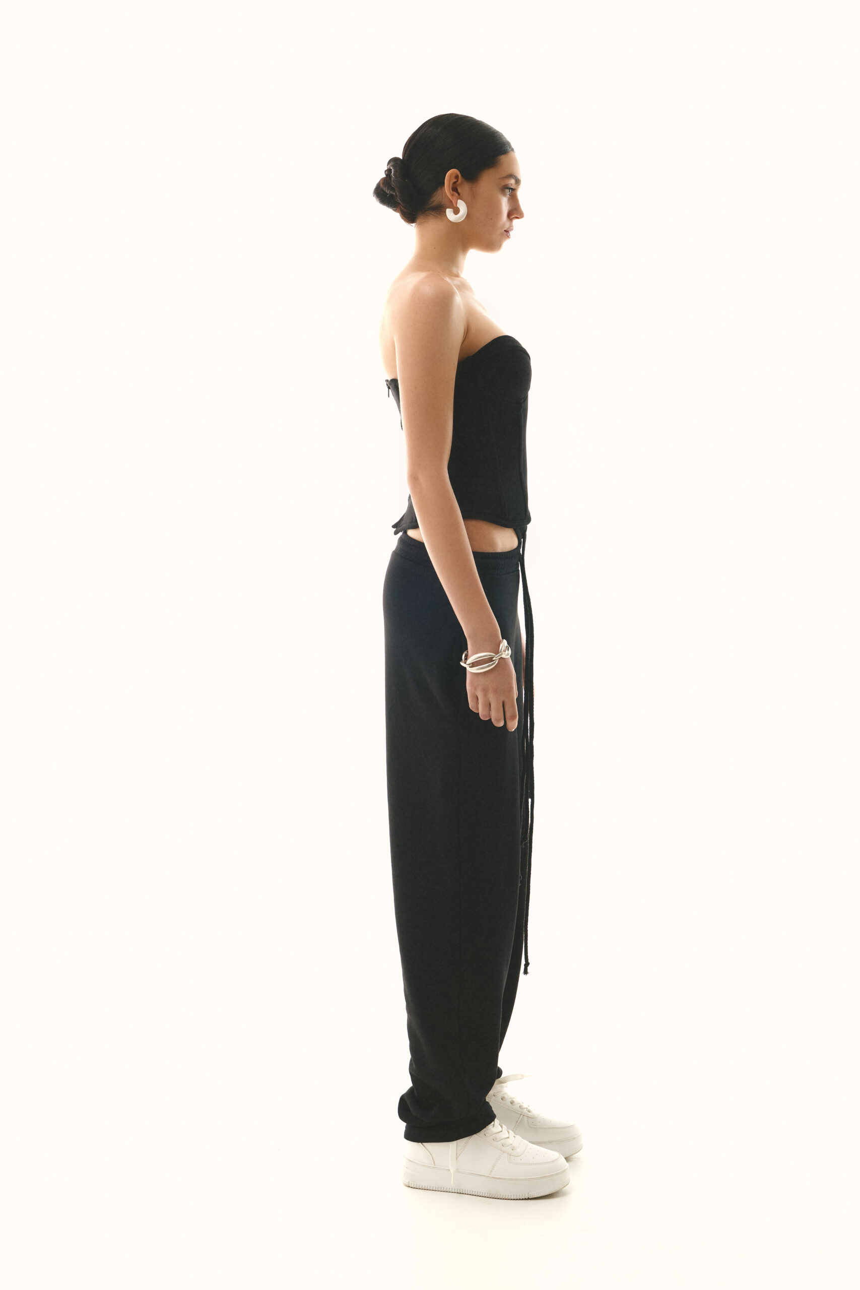 Black low rise pants