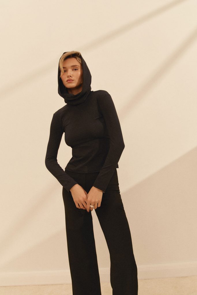 Black hooded longsleeve