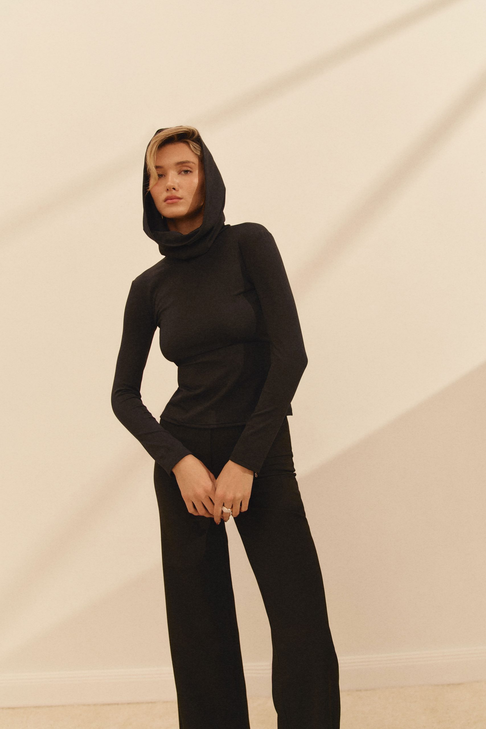 Black hooded longsleeve