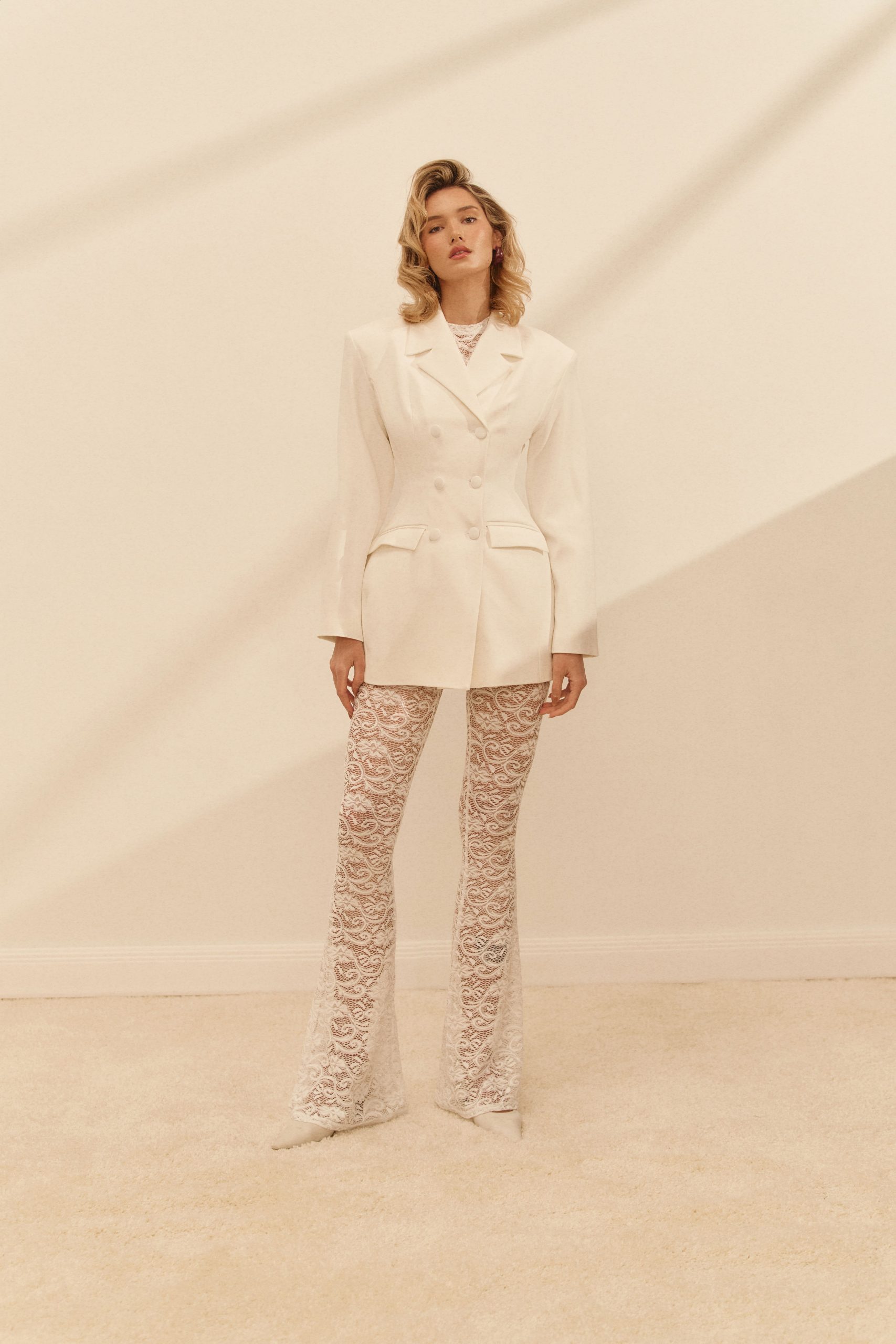 Set: T-shirt and Flared Pants White