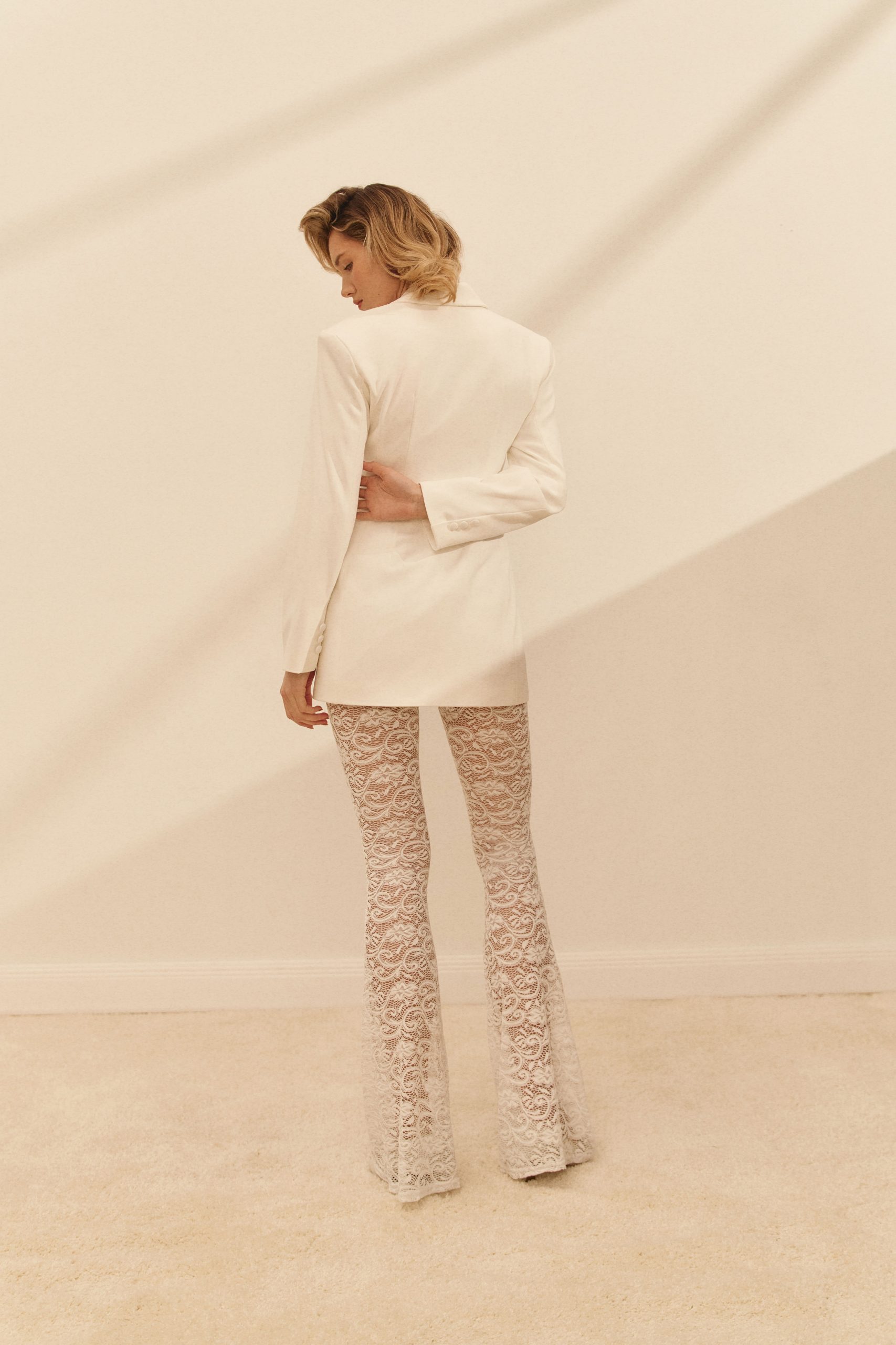 Set: T-shirt and Flared Pants White