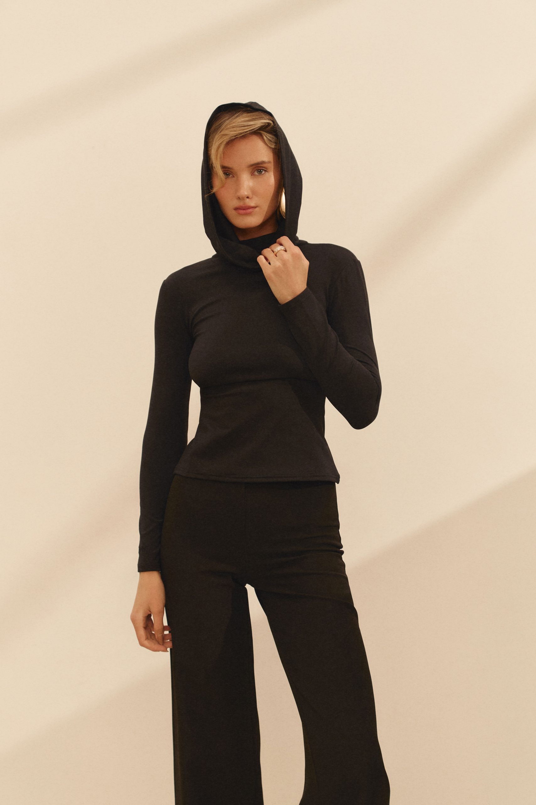 Black hooded longsleeve