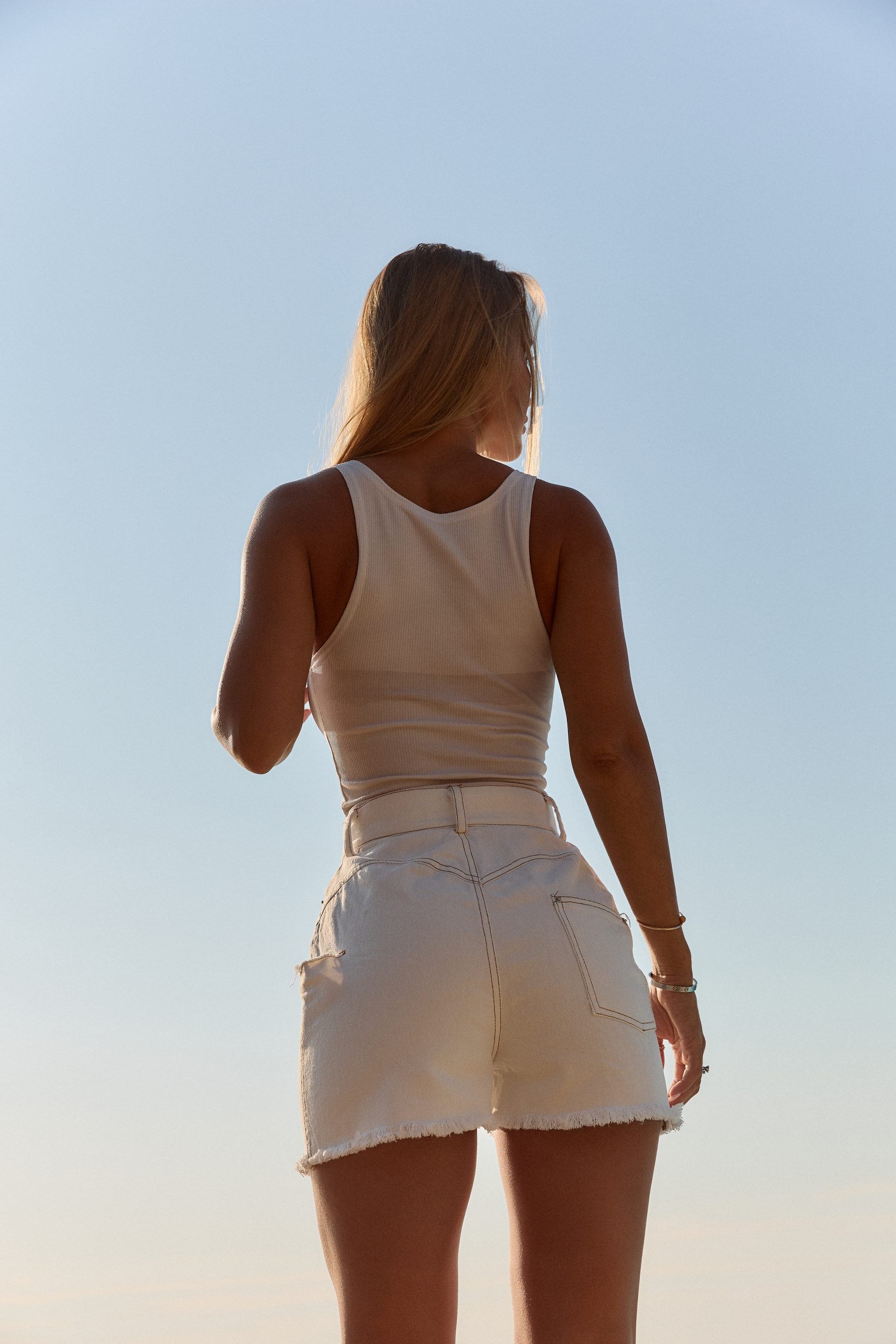 White Denim Shorts