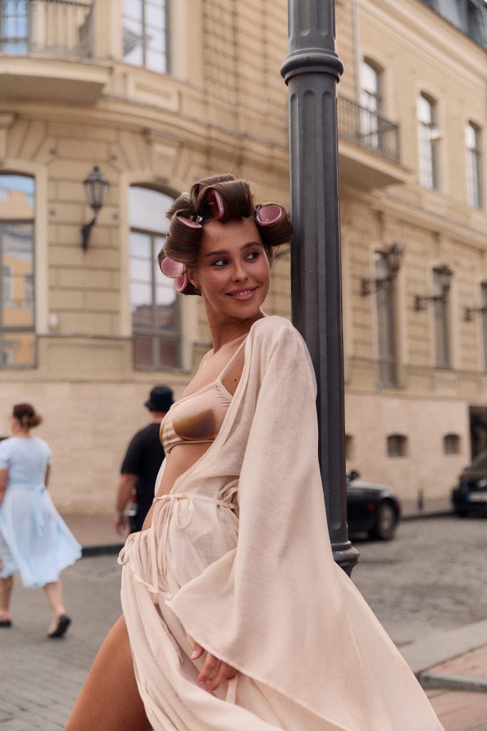 Short Beige Chiffon Cover-Up