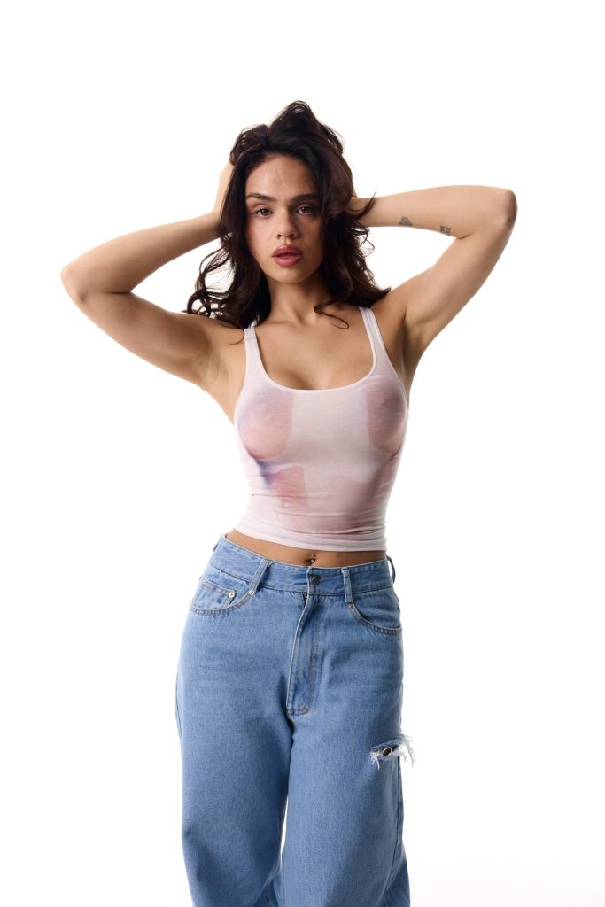 Tank Top with a Wet Body Effect