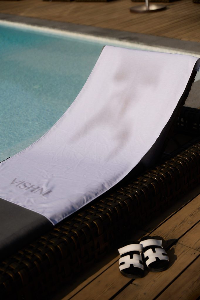 Beach Towel Made of Thin Linen with a Female Body Print