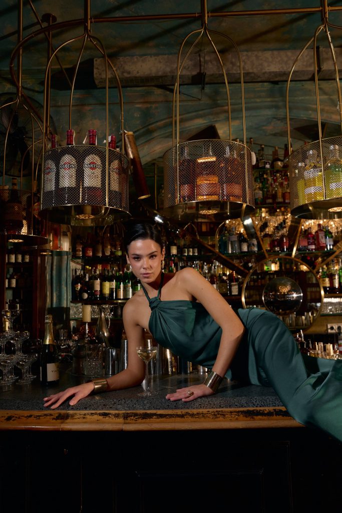 Emerald Maxi Dress with a Tie