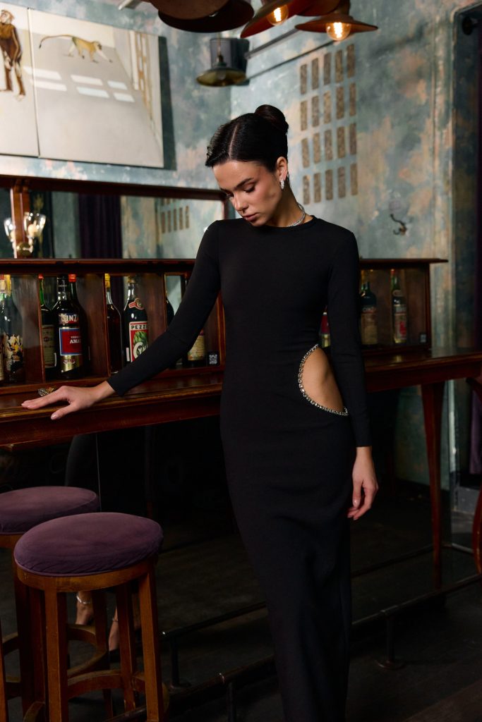 Maxi Dress with a Side Cut-Out