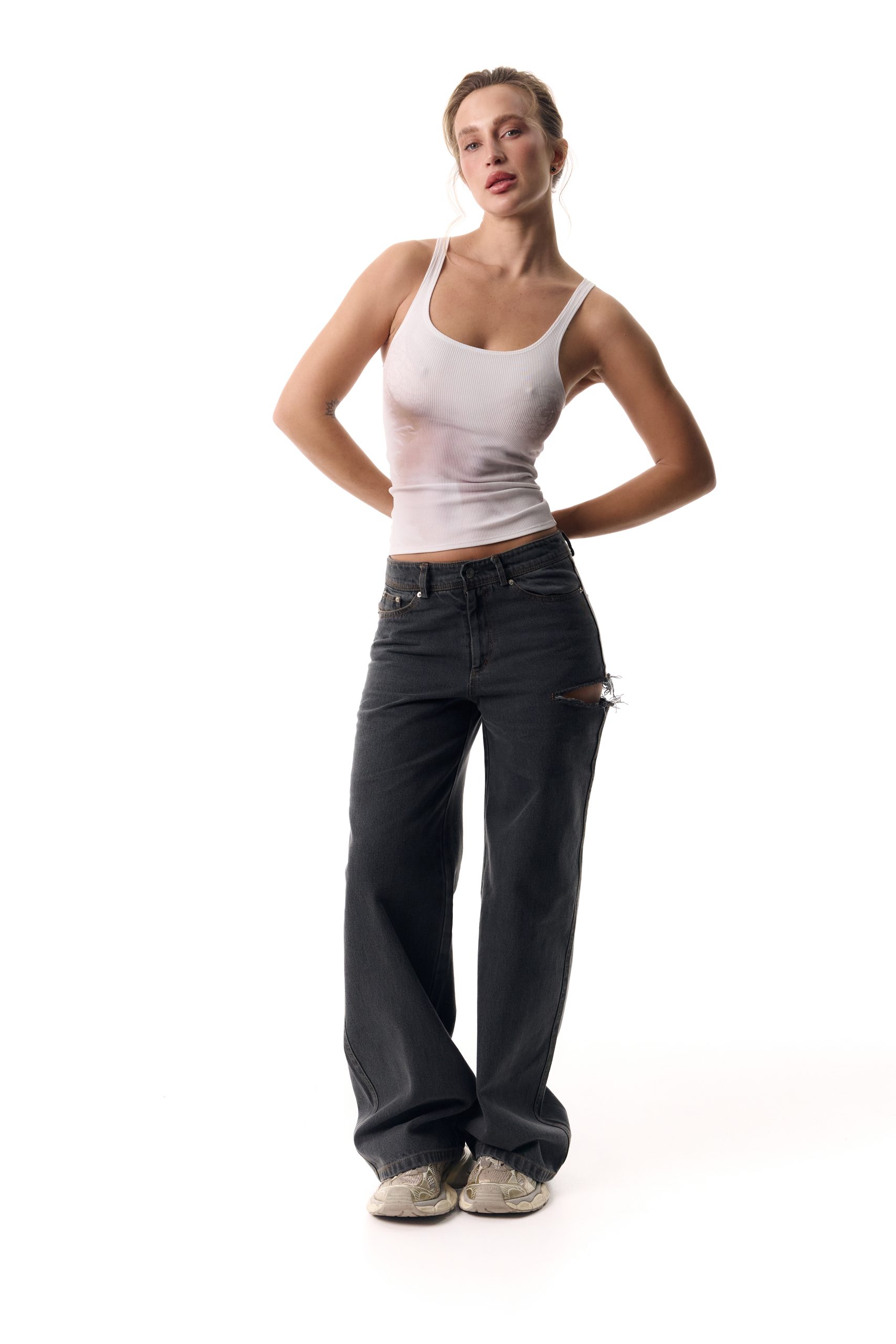 Tank Top with a Female Lingerie Illusion