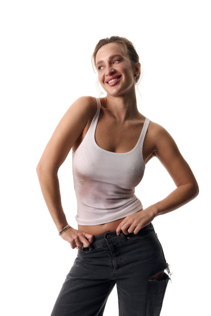 Tank Top with a Female Lingerie Illusion