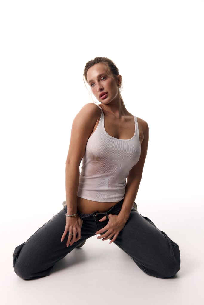 Tank Top with a Female Lingerie Illusion
