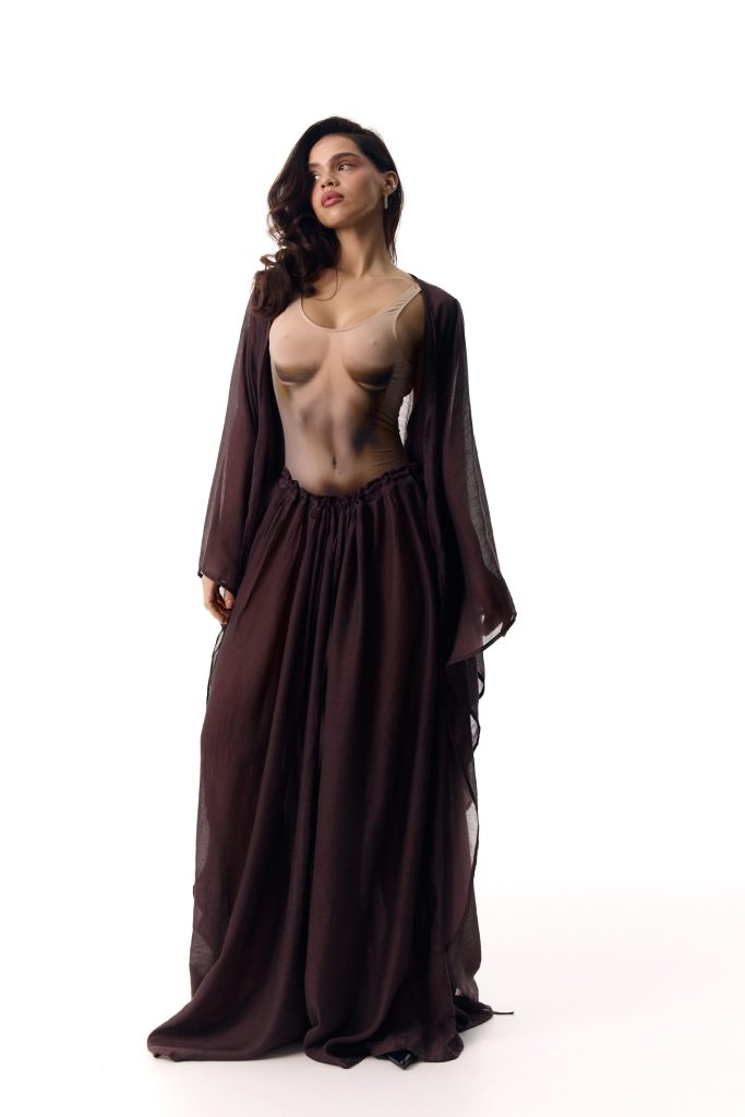 Chocolate High-Waisted Trousers