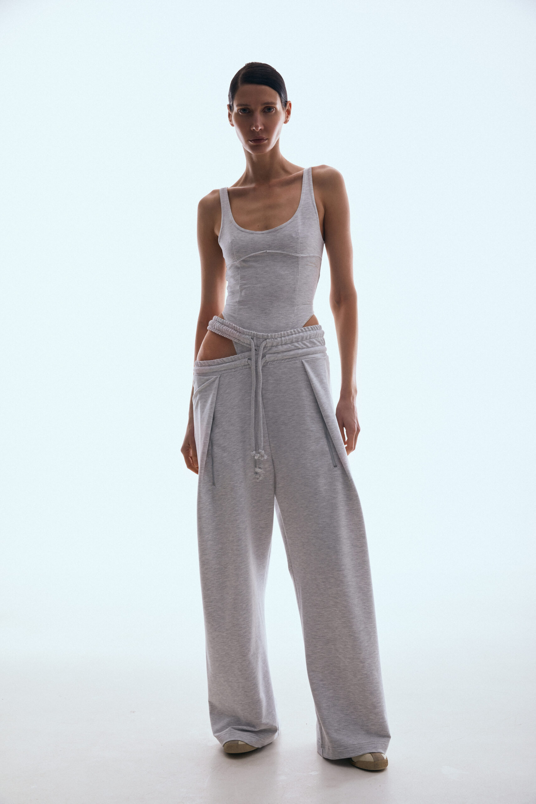 Gray sports suit