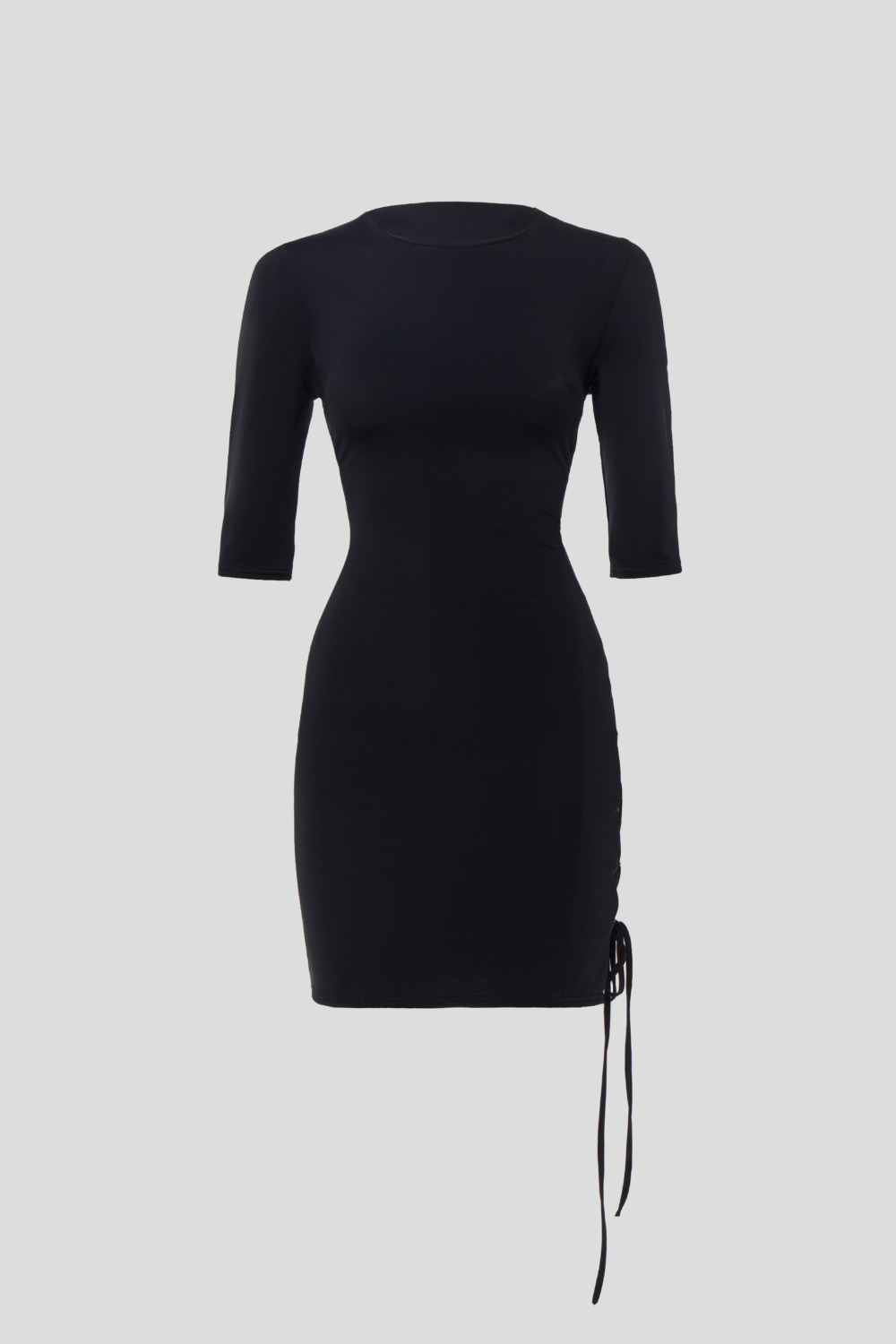 Black mini dress with ties on the back