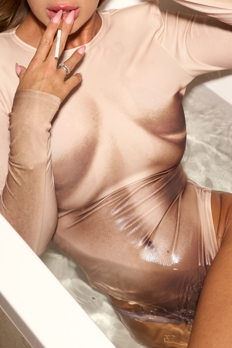 Bodysuit with female body contours
