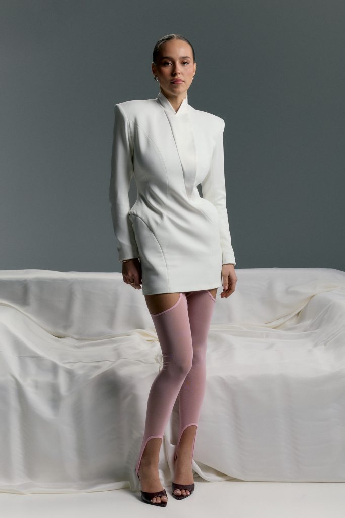 Mini dress with a structured silhouette