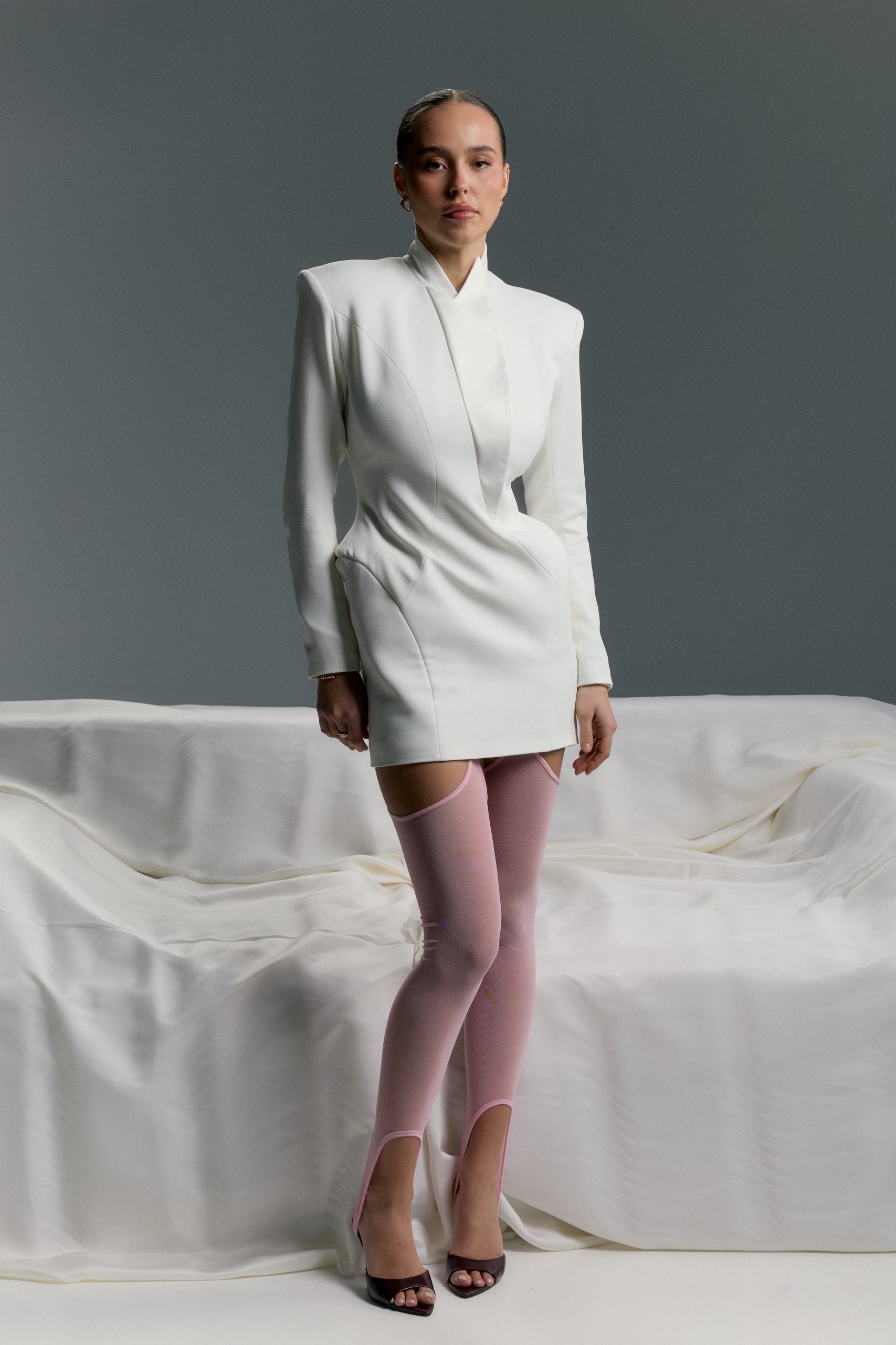 Mini dress with a structured silhouette