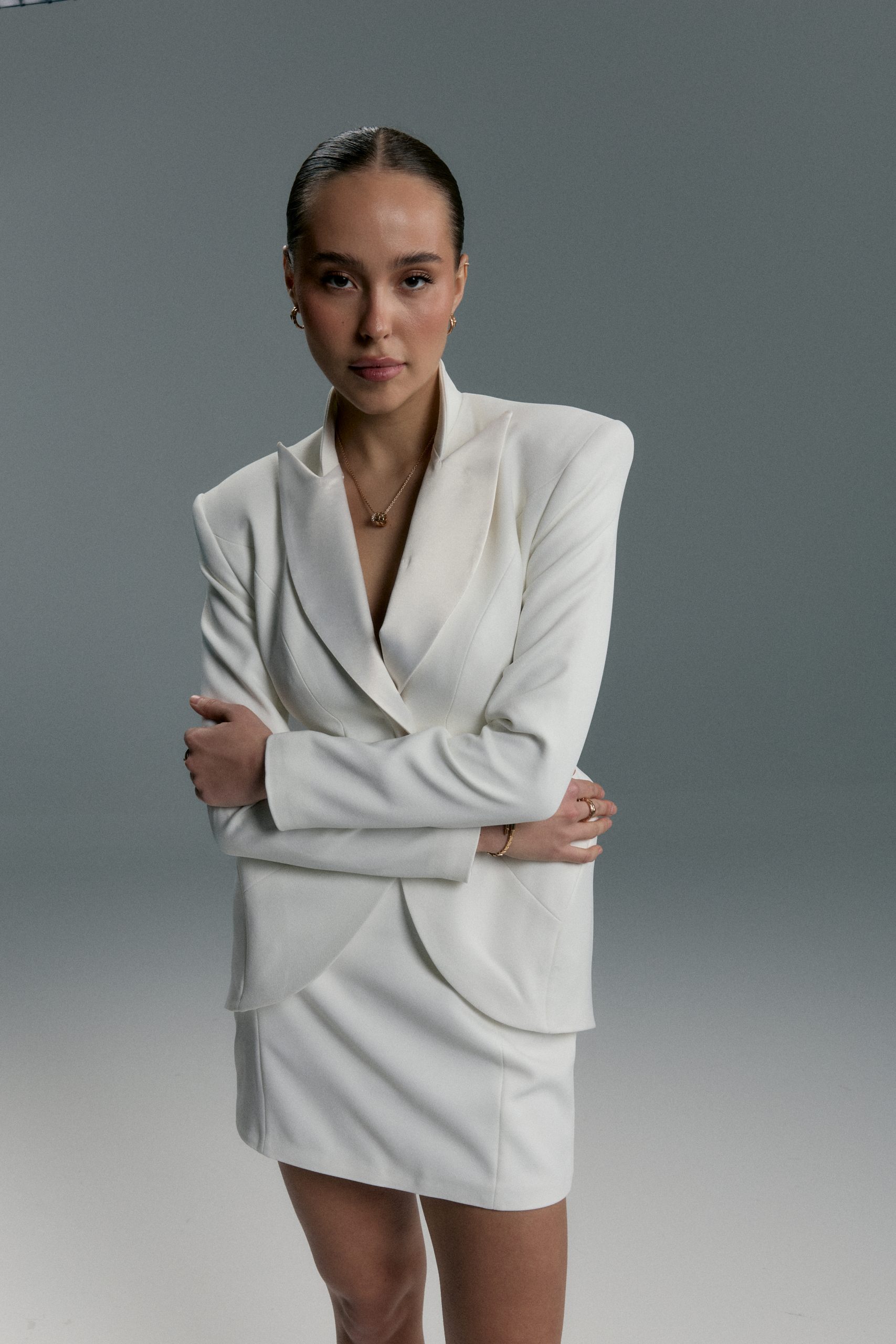 Jacket and mini skirt set