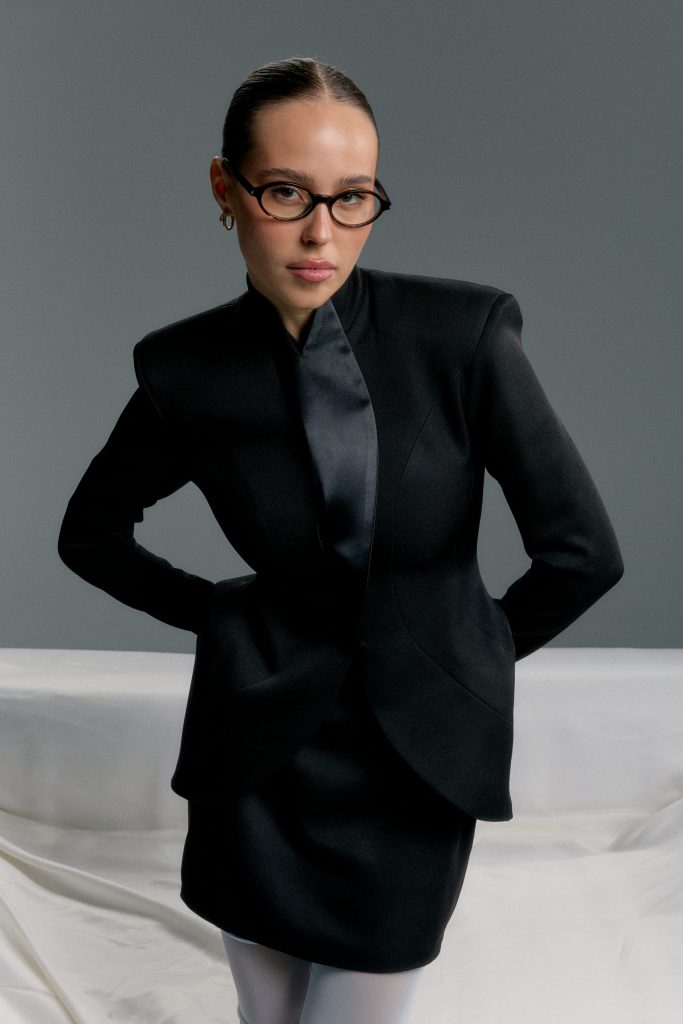 Jacket and mini skirt set