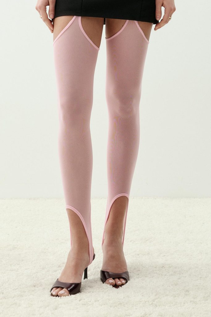 Pink stockings with belt