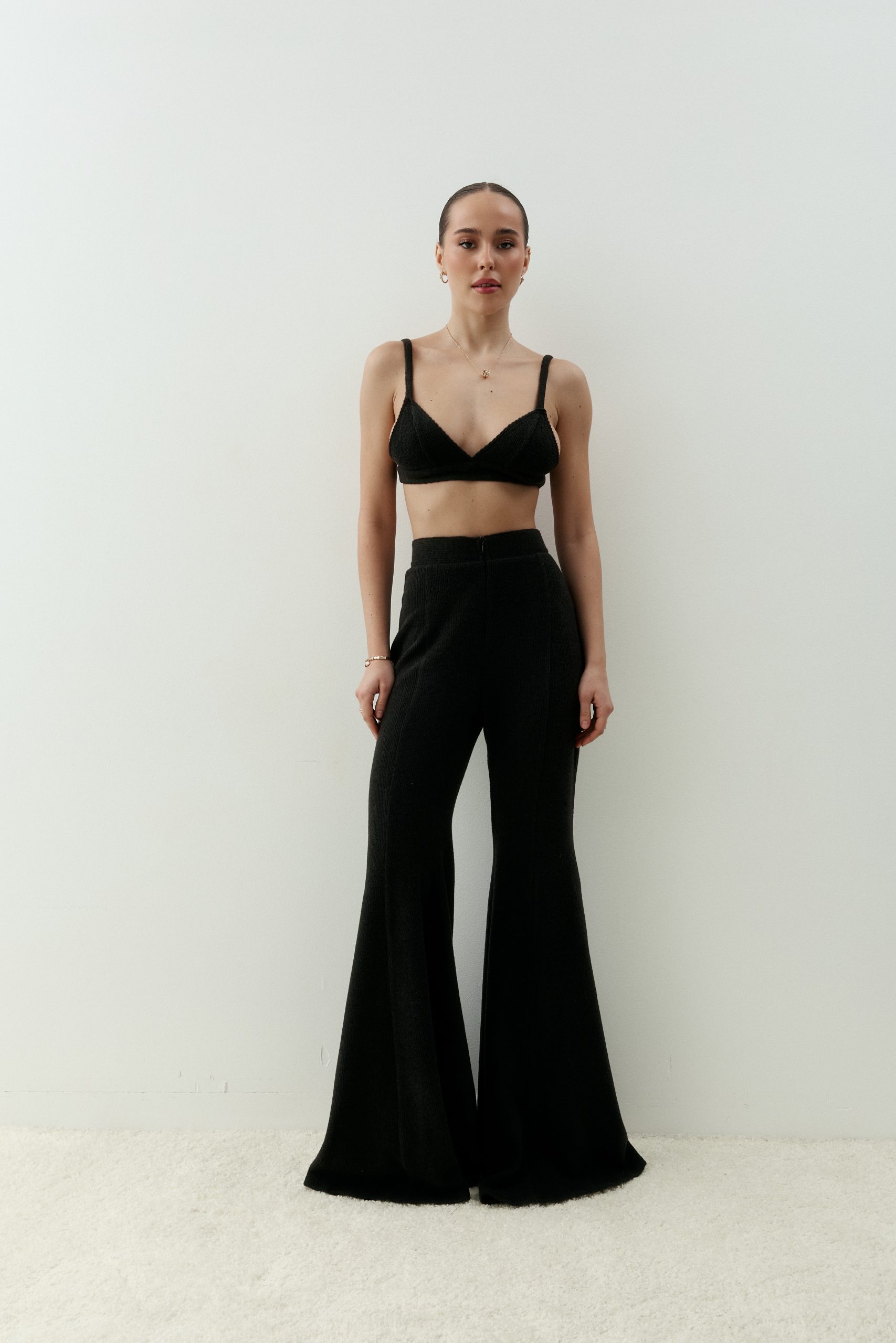 Black flared pants