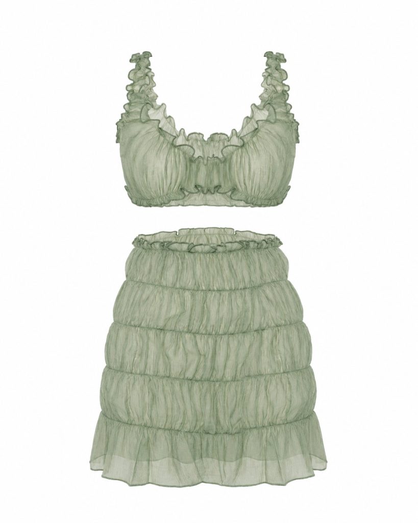 Set: a skirt and a top in matching colors