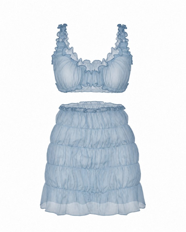 Set: light blue skirt and top