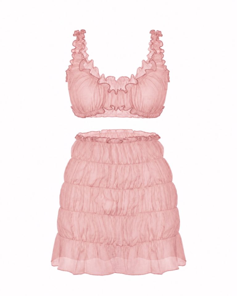 Set: pink skirt and top