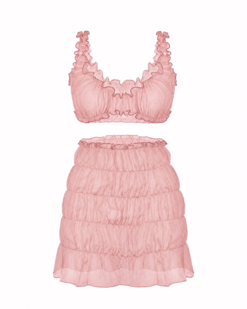 Set: pink skirt and top
