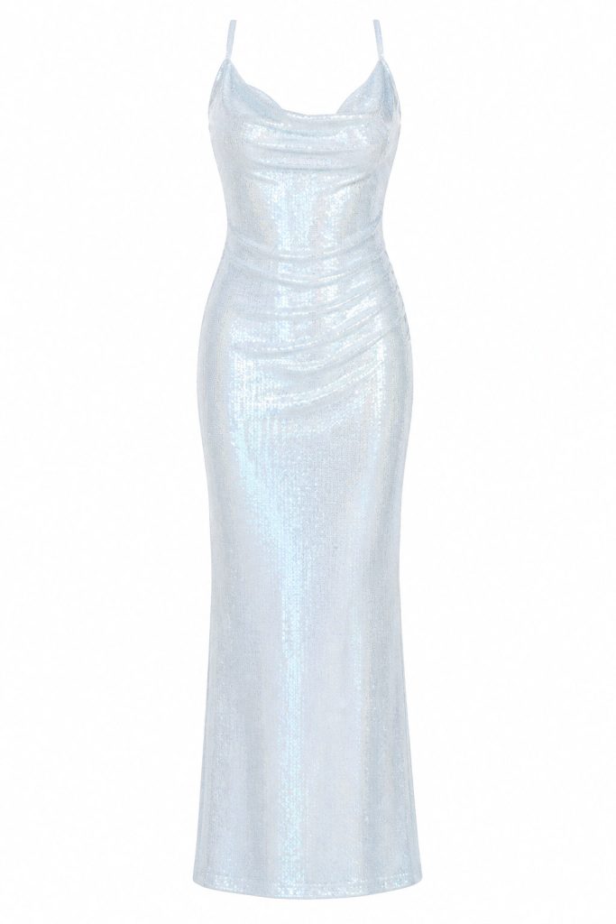 Blue sequin maxi dress