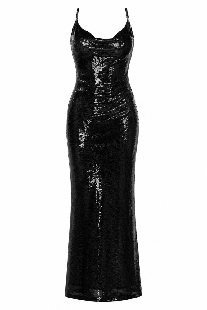 Black sequin maxi dress